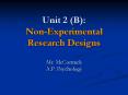 Unit 2 (B): Non-Experimental Research Designs PowerPoint PPT Presentation