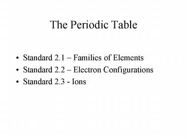 The Periodic Table