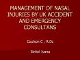 MANAGEMENT OF NASAL INJURIES BY UK ACCIDENT AND EMERGENCY CONSULTANS PowerPoint PPT Presentation