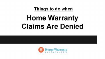 What To Do When Claims Are Denied