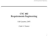 CSC 402 Requirements Engineering