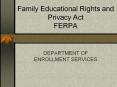 Family Educational Rights and Privacy Act FERPA PowerPoint PPT Presentation