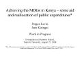 Achieving the MDGs in Kenya  PowerPoint PPT Presentation
