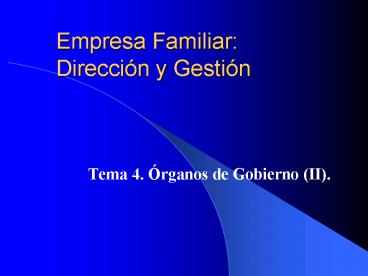 Empresa Familiar: Direcci
