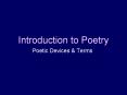 Introduction to Poetry PowerPoint PPT Presentation