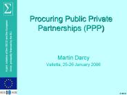 Procuring Public Private Partnerships (PPP)