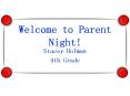 Welcome to Parent Night! PowerPoint PPT Presentation