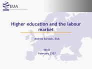 Higher education and the labour market