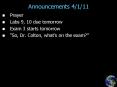Announcements 4/1/11 PowerPoint PPT Presentation