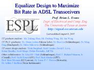 Equalizer Design to Maximize Bit Rate in ADSL Transceivers