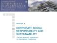 CORPORATE SOCIAL RESPONSIBILITY AND SUSTAINABILITY PowerPoint PPT Presentation