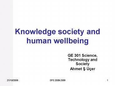 Knowledge society and human wellbeing