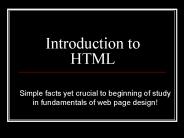 Introduction to HTML
