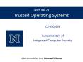 Lecture 21 Trusted Operating Systems PowerPoint PPT Presentation