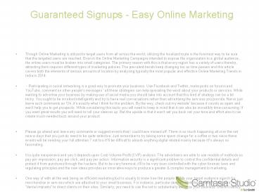 Guaranteed Signups - Easy Online Marketing