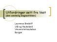 Utfordringer sett fra Vest (den vanskelig diagnostikken) PowerPoint PPT Presentation
