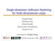 Single-dimension Software Pipelining for Multi-dimensional Loops