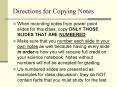 Directions for Copying Notes PowerPoint PPT Presentation