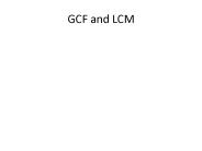 GCF and LCM