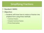 Simplifying Fractions