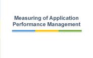 Measuring of Application Performance Management