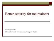 Better security for maintainers