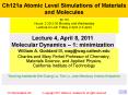 Ch121a Atomic Level Simulations of Materials and Molecules PowerPoint PPT Presentation