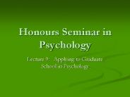 Honours Seminar in Psychology