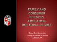 Family and consumer sciences education doctoral degree PowerPoint PPT Presentation