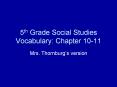 5th Grade Social Studies Vocabulary: Chapter 10-11 PowerPoint PPT Presentation