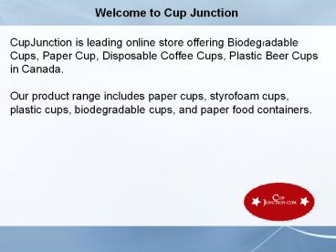 Disposable Coffee Cups Canada - Cup Junction