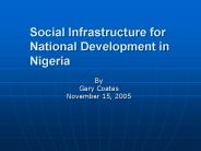 Social Infrastructure for National Development in Nigeria
