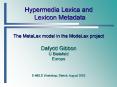 Hypermedia Lexica and Lexicon Metadata PowerPoint PPT Presentation
