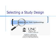 Selecting a Study Design