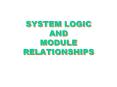 SYSTEM LOGIC AND MODULE RELATIONSHIPS PowerPoint PPT Presentation