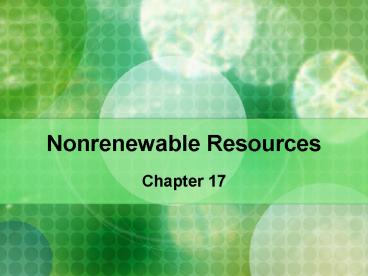 Nonrenewable Resources