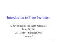 Introduction to Plate Tectonics PowerPoint PPT Presentation
