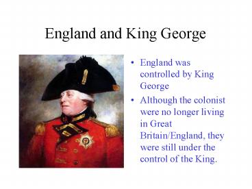 England and King George