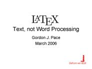 Text, not Word Processing PowerPoint PPT Presentation