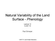 Natural Variability of the Land Surface - Phenology PowerPoint PPT Presentation