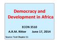 Democracy and Development in Africa PowerPoint PPT Presentation
