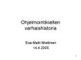 Ohjelmointikielten varhaishistoria PowerPoint PPT Presentation