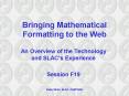 Bringing Mathematical Formatting to the Web PowerPoint PPT Presentation