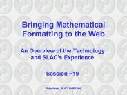 Bringing Mathematical Formatting to the Web
