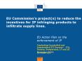 EU Commission's project(s) to reduce the incentives for IP infringing products to infiltrate supply lines. PowerPoint PPT Presentation
