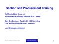 Section 508 Procurement Training PowerPoint PPT Presentation