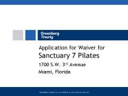 Application for Waiver for Sanctuary 7 Pilates