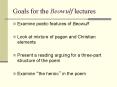 Goals for the Beowulf lectures PowerPoint PPT Presentation