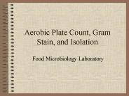 Aerobic Plate Count, Gram Stain, and Isolation