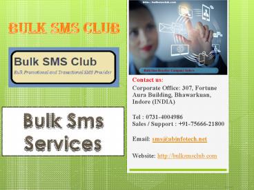 Bulk Sms services provider India